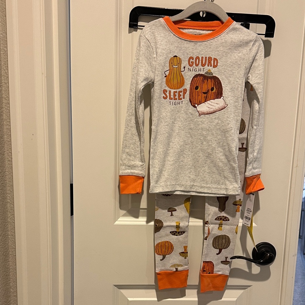 Carter's Pumpkin Pajama Set - Orange and White